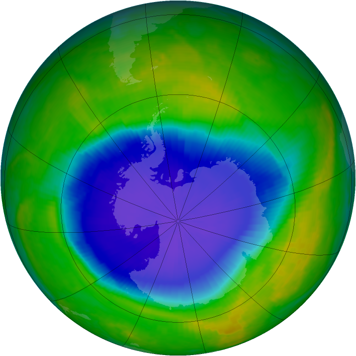 Antarctic ozone map for 05 November 1998